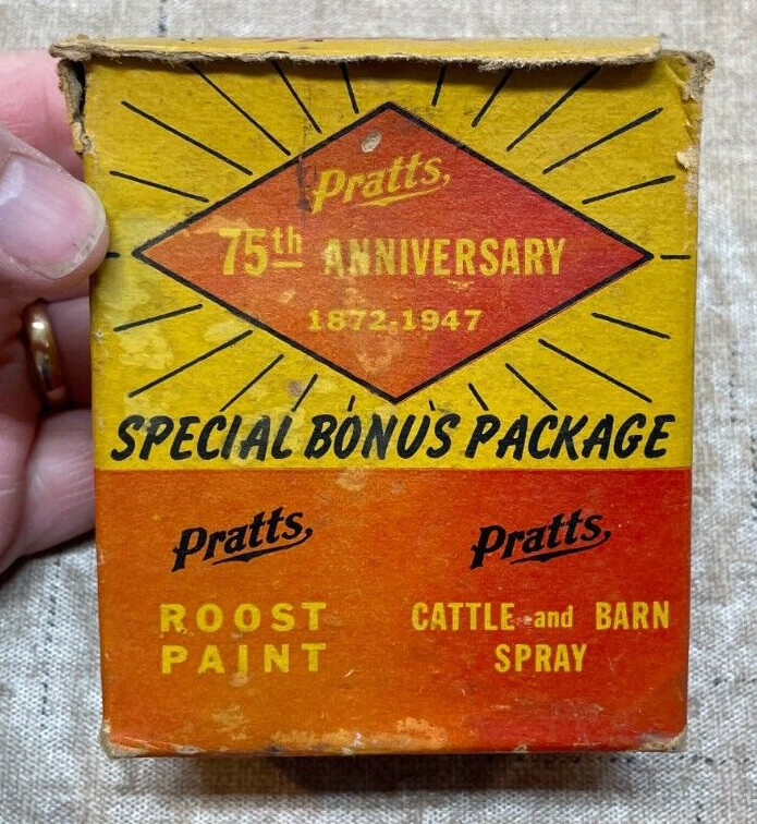 Pratts Anniversary Special Bonus Package Roost Paint & Cattle Spray Bottles 1947