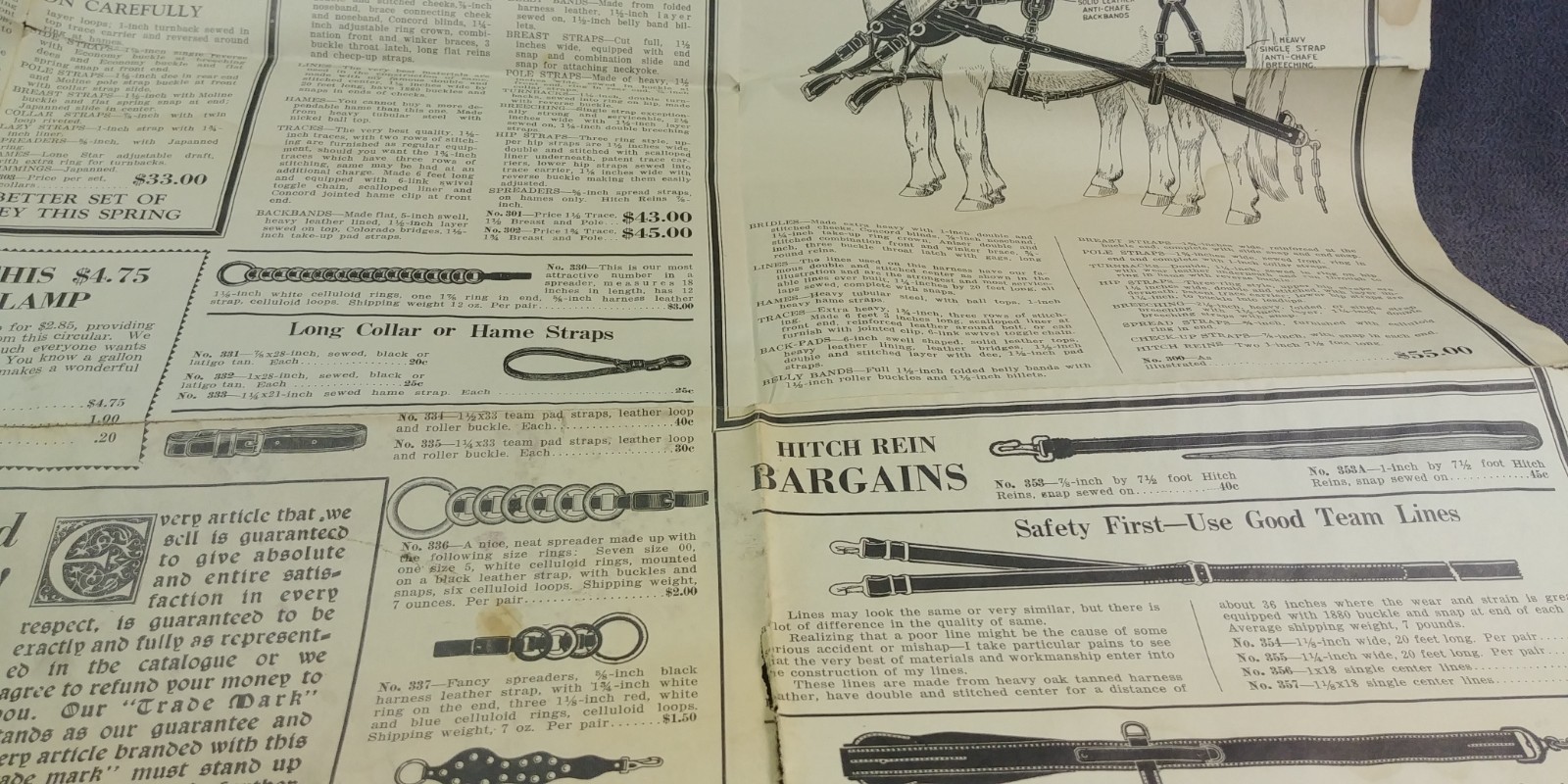 1920s Aniser Mercantile St Joseph Missouri Fold Out Ad Harness Hardware Antique
