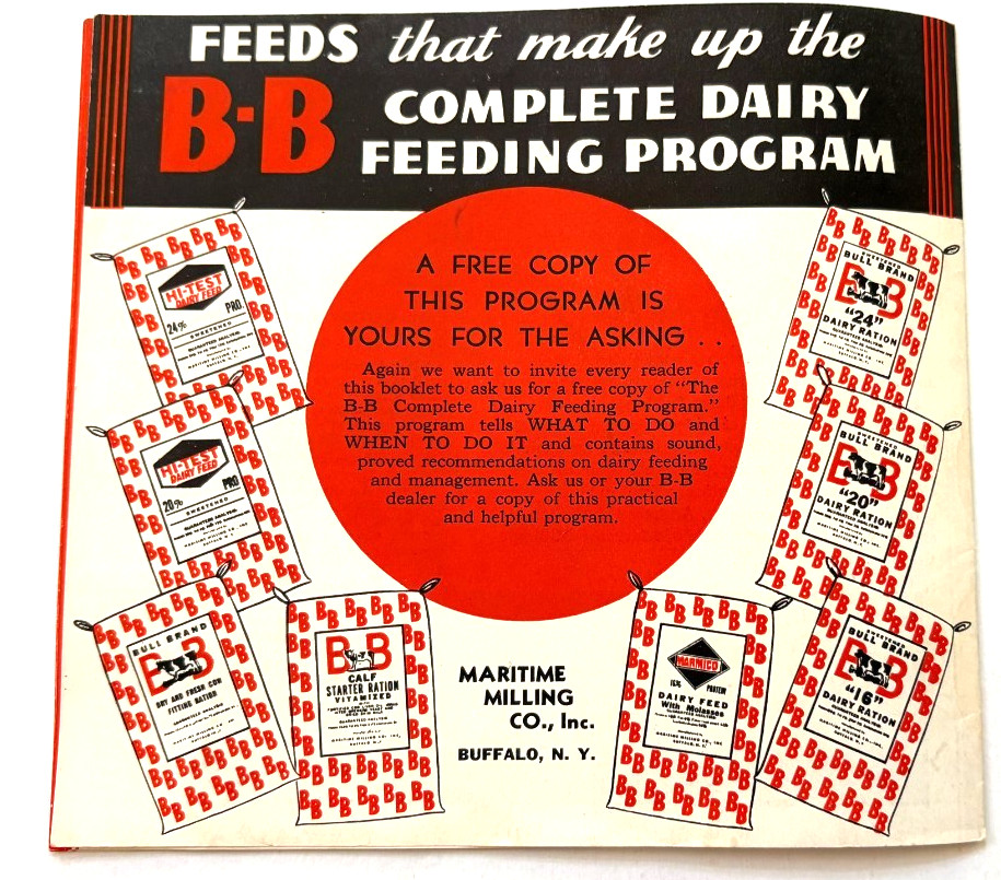 Mid-Century Booklet « Successful Dairymen » Maritime Milling Co. Buffalo,NY*
