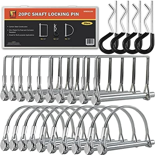 Wellmax 20 Pcs Trailer Pin in 1/4 Diameter Zinc-Plated Heavy Duty Safety Pins…