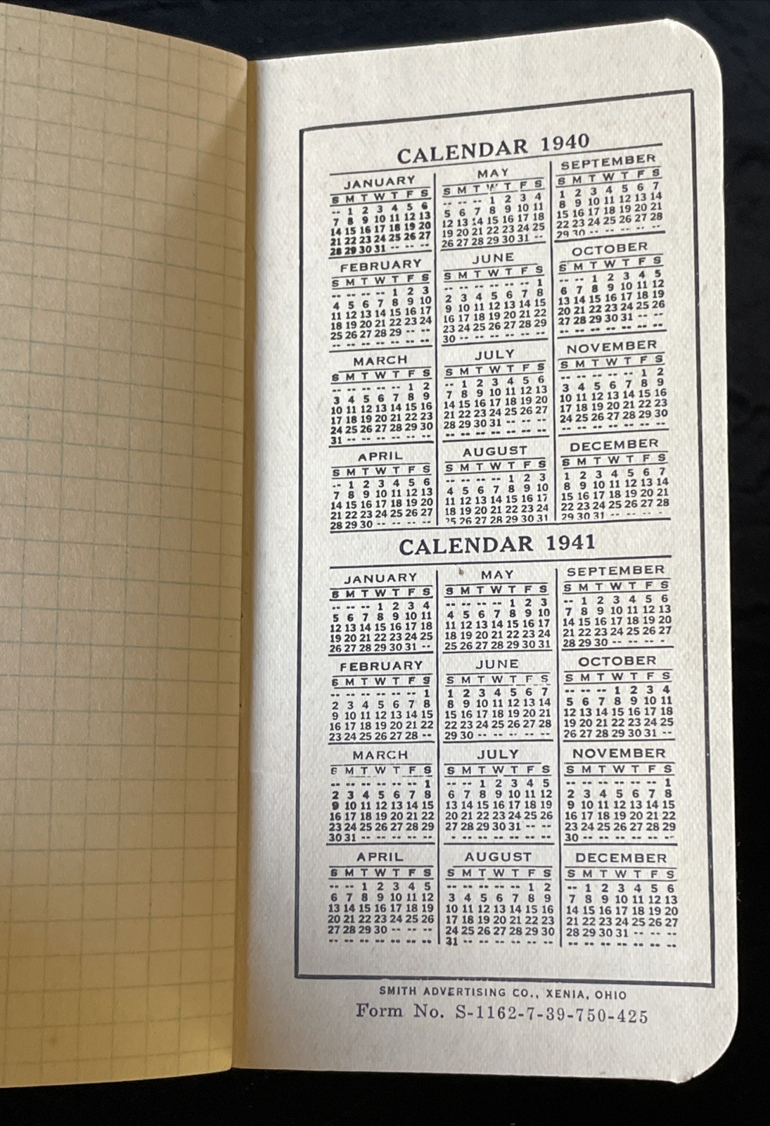 Set Of 2: 1938/39 & 1940/41 Plymouth Binder Twine Cordage Co. Pocket Note Books