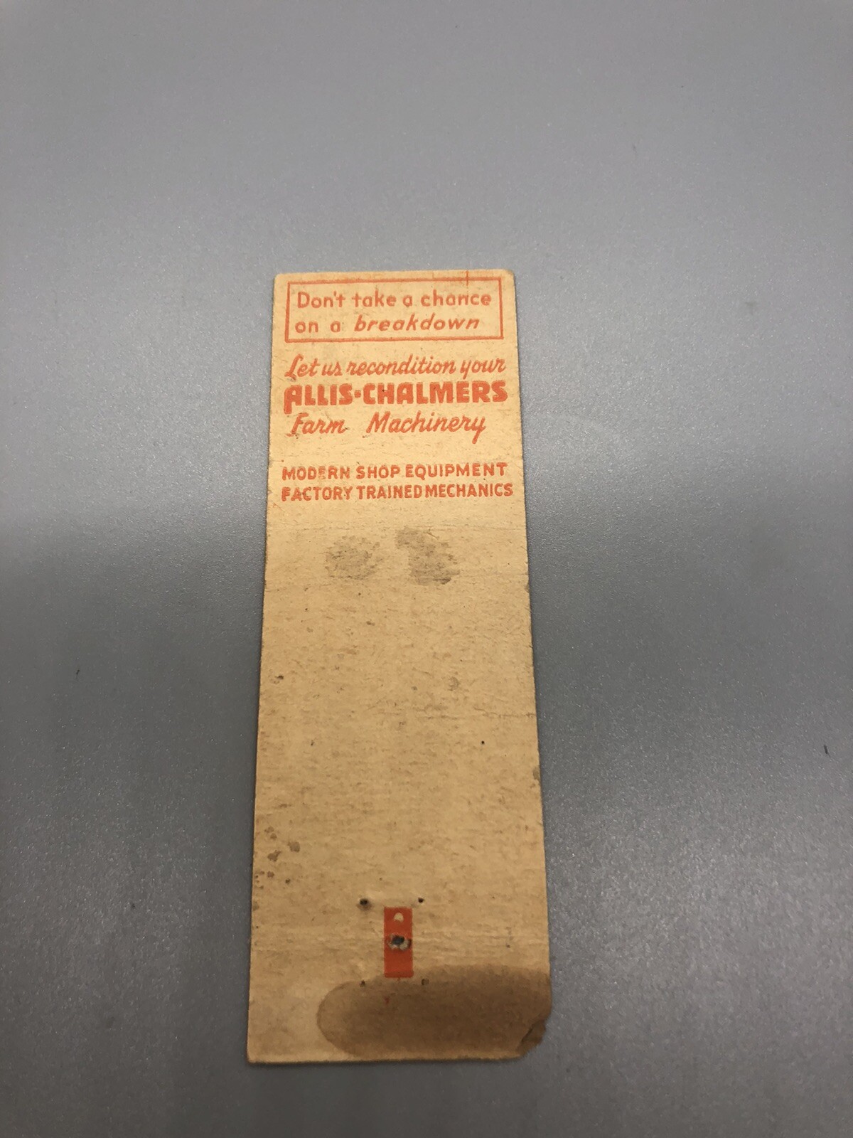 Allis Charmers Tractor match book collectible Cool!