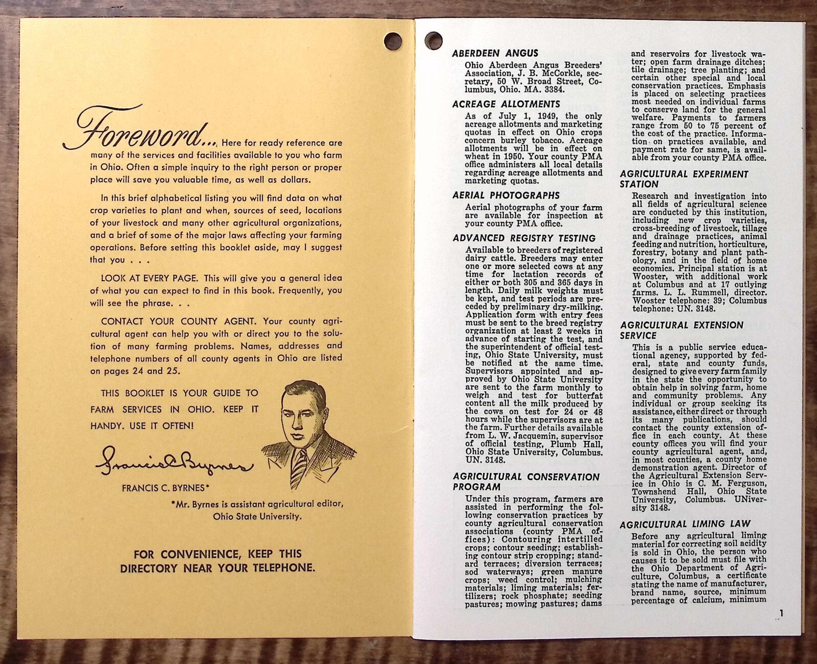 1949 FARM SERVICE DIRECTORY FOR OHIO OHIO BELL TELEPHONE COMPANY EXC Z6110