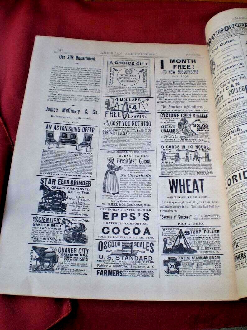 Antique American Agriculturist License Plate and Rare Magazine-1800&rsquo;s