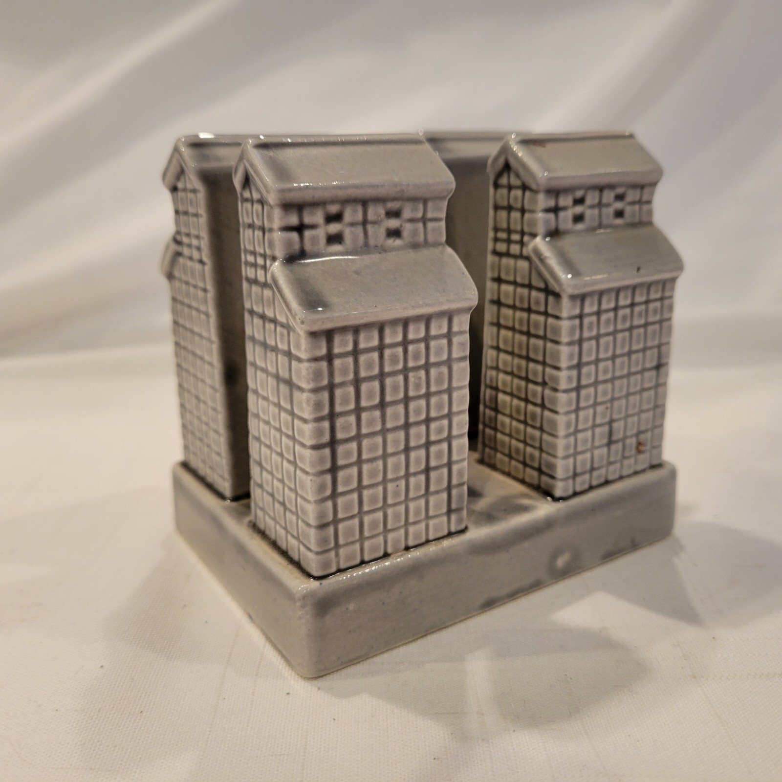 Pekin Iowa Grain Elevator Napkin Holder Ceramic Advertising Roland MCreery Co.