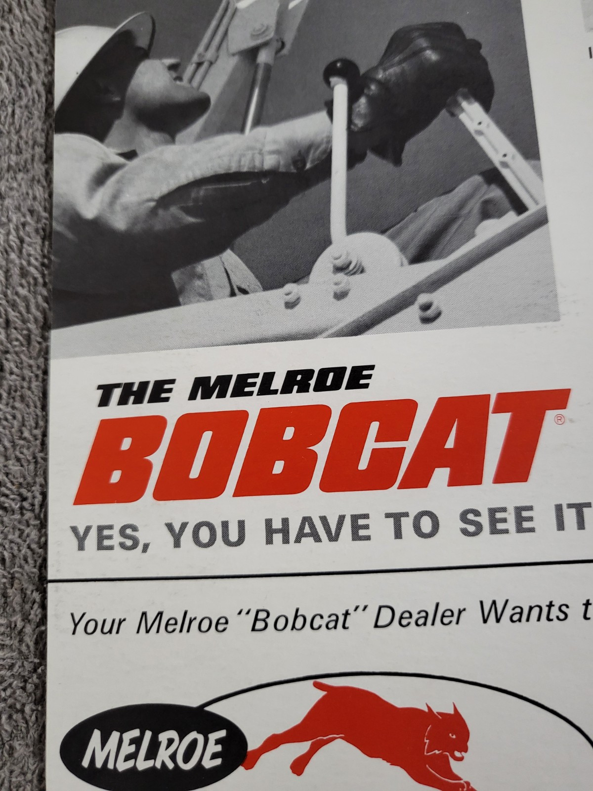 Vintage 1966 BROCHURE Melroe Bobcat M 500 Skid Steer Loader Kohler K662 Engine