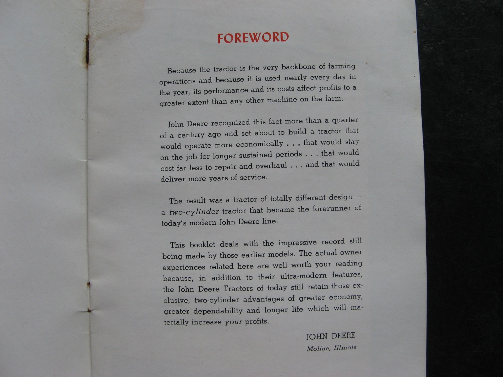 1951 WHAT HAPPENS to OLD MODEL JOHN DEERE TRACTORS ? Sales Booklet VINTAGE