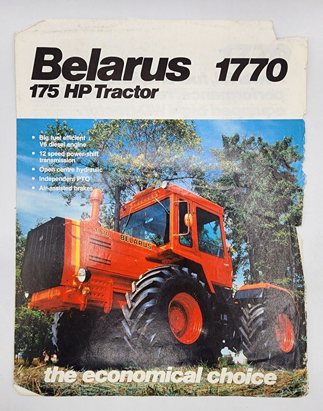 Belarus 1770 175 HP Tractor Sales Showroom Brochure 4 Pages