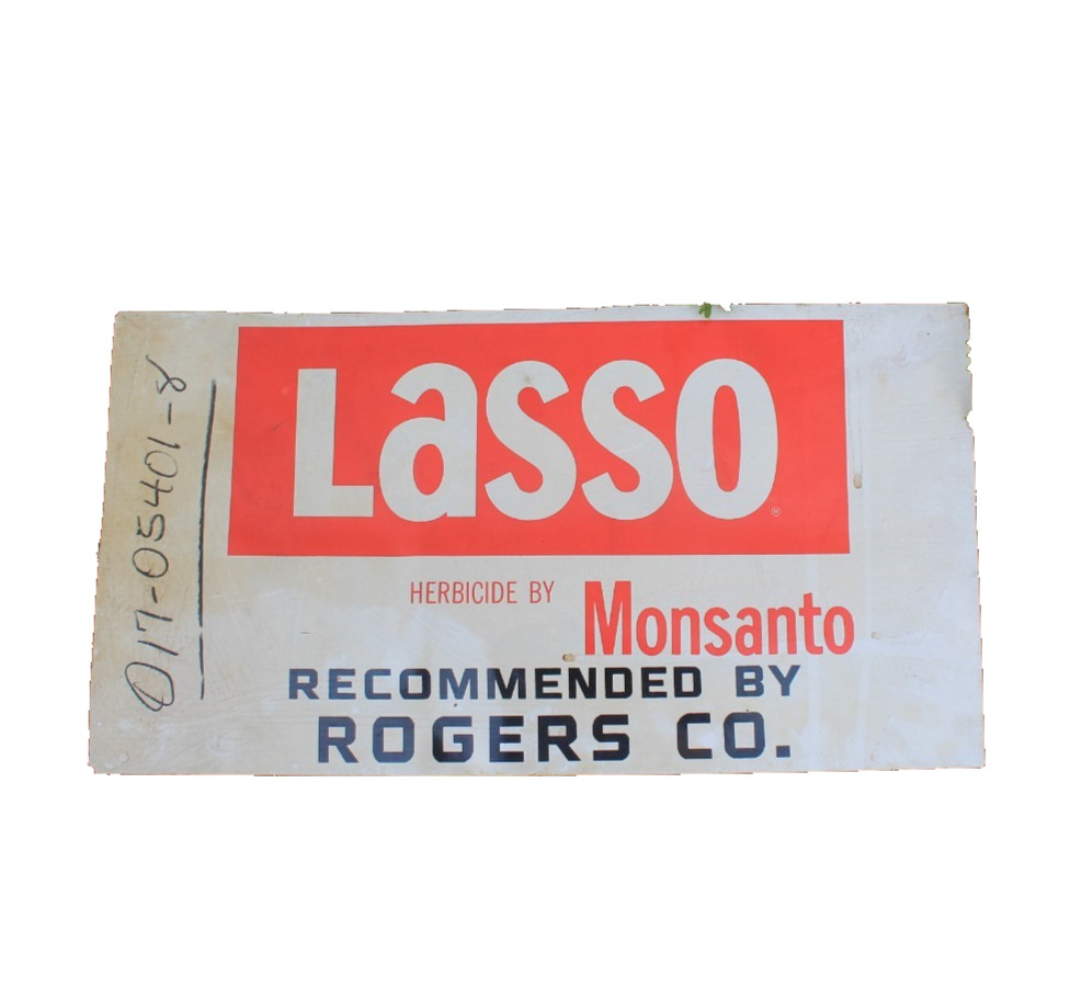 (2) Lasso Monsanto Magnetic Advertising Cling Signs Rogers Co. Lot