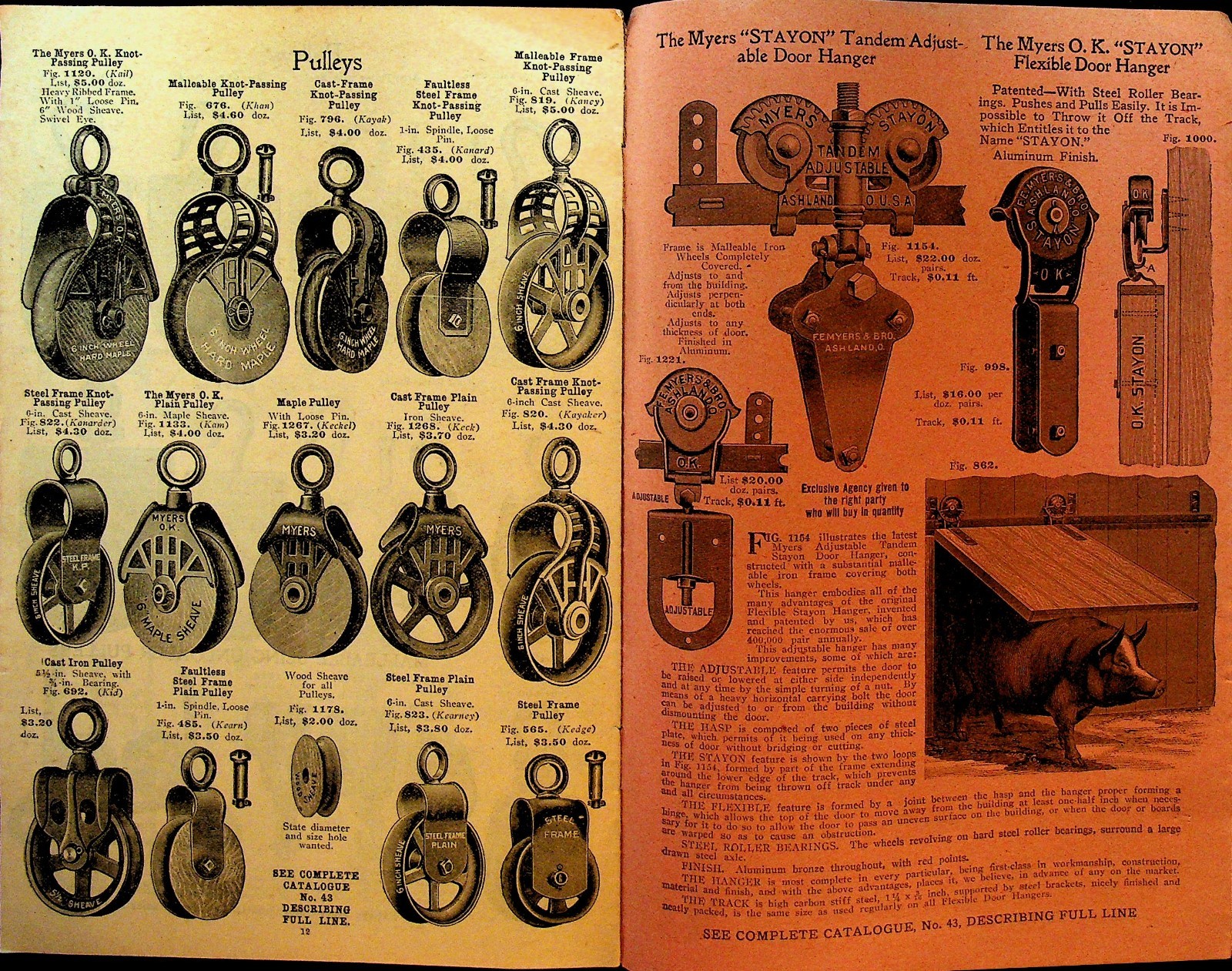 FE Myers & Bro Ashland Pump & Hay Tool Works Catalog ca 1910 Myers Faultless