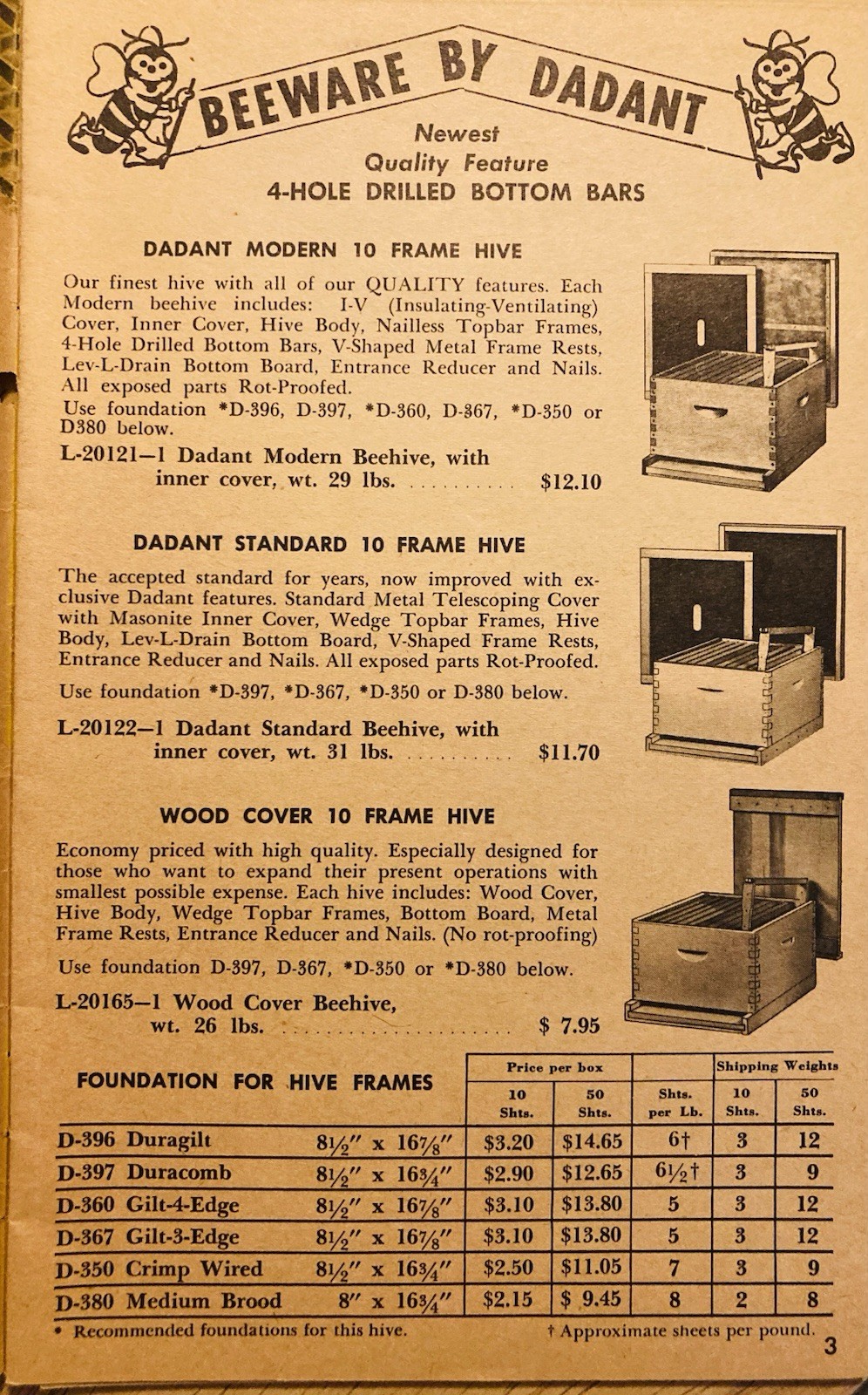 1963 DADANT SONS CO. HAMILTON, ILL. BEEKEEPING SUPPLIES CATALOG IN VG CONDITION
