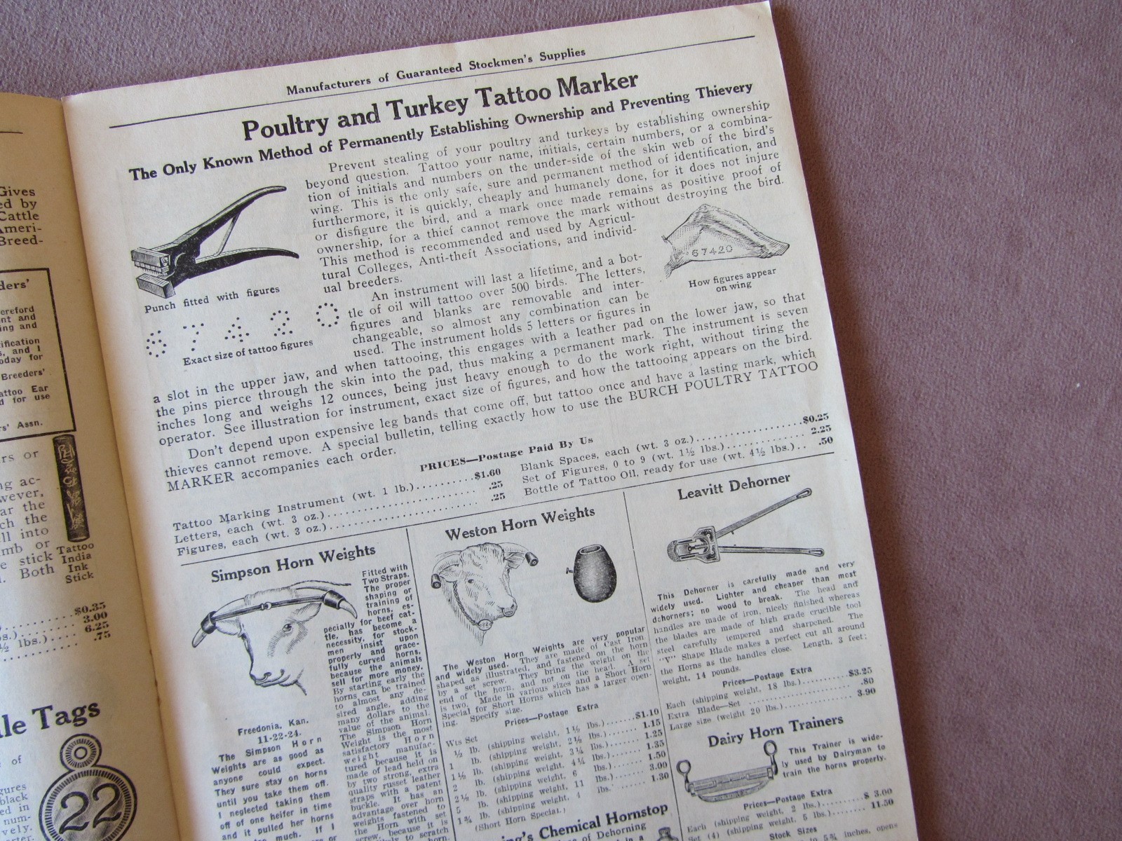 Vintage c1930 F.S. Burch’s Stockmen’s Supplies Catalog Tools Chemicals Prices
