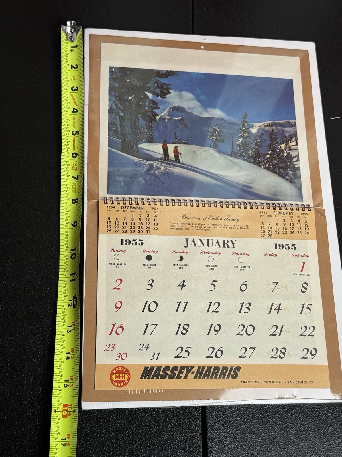 Vintage Lot Rare Massey Harris Vintage Farm Calendars- 1953 1955 1956- On Boards