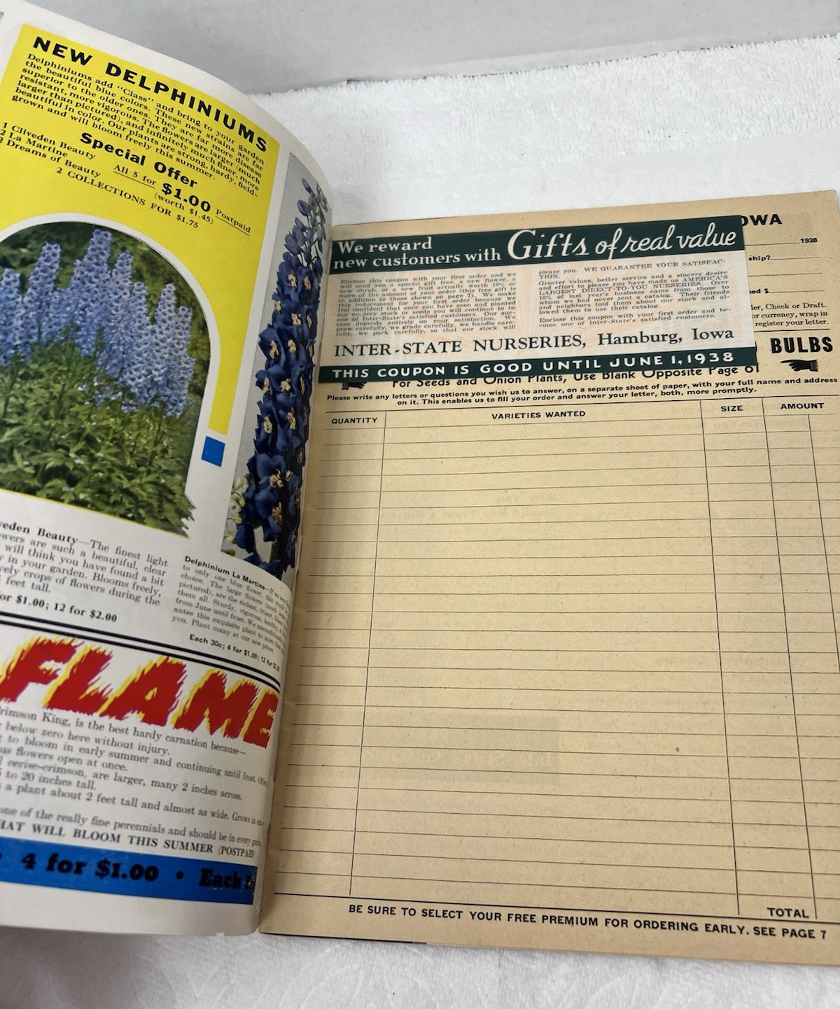1938 Inter-State Nurseries Catalog 28 Color Pages Fruits Flowers Vegetables OHIO
