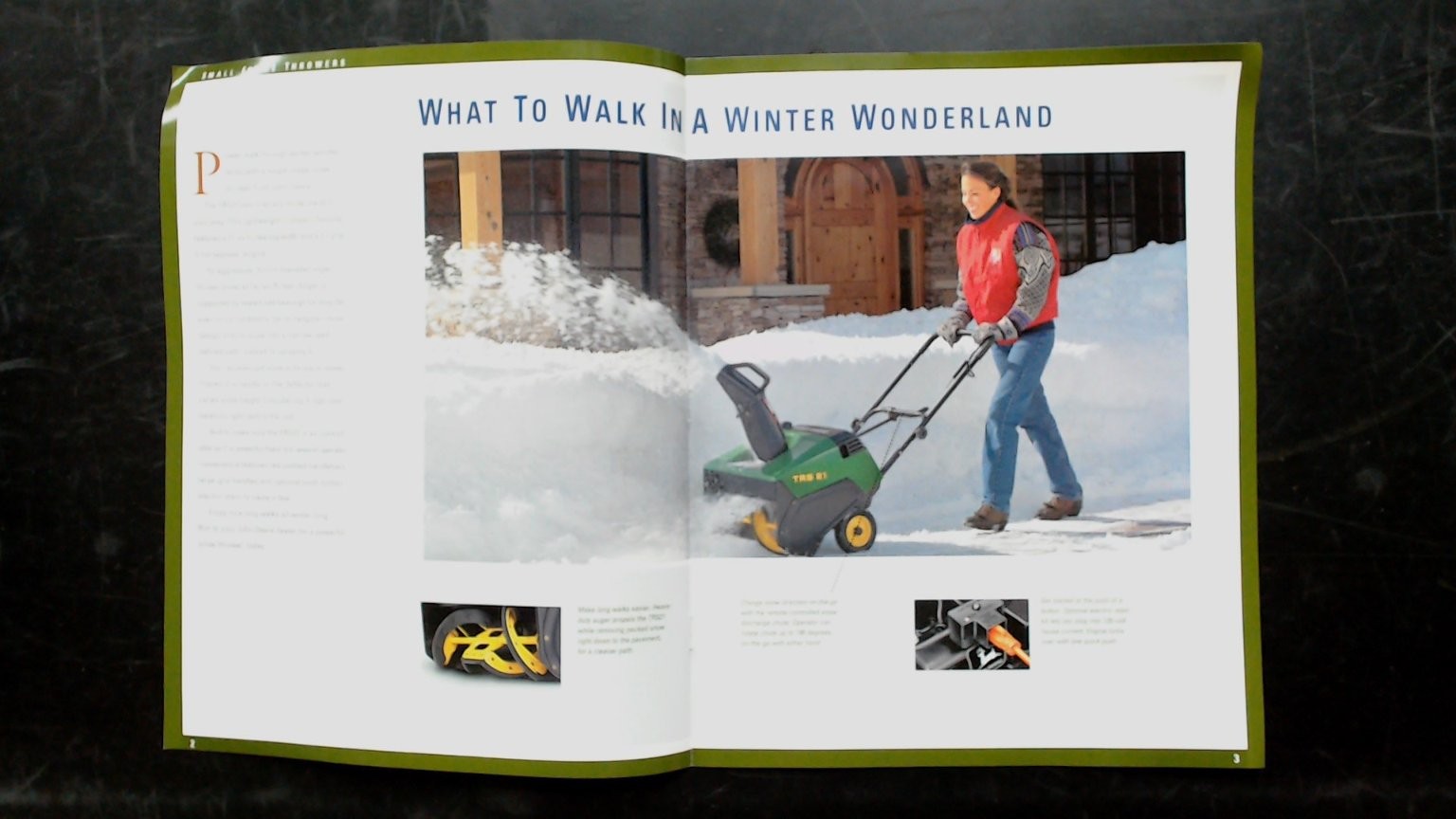 John Deere Snow Removal Equipment Brochure Vintage Green Yellow 1990s