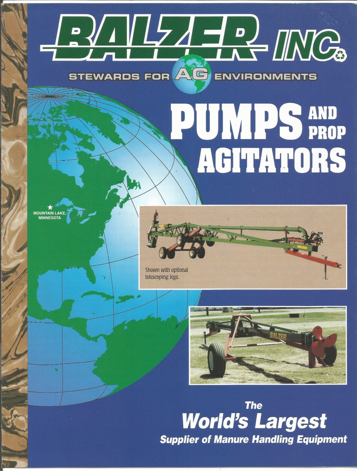 Original Balzer Pump and Agitators Sales Brochure Form Number AF2.5-198
