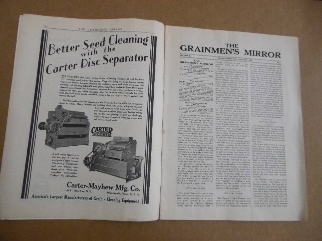 1929 Grainmen&rsquo;s Mirror Official Organ of Grain Dealer Association North Dakota