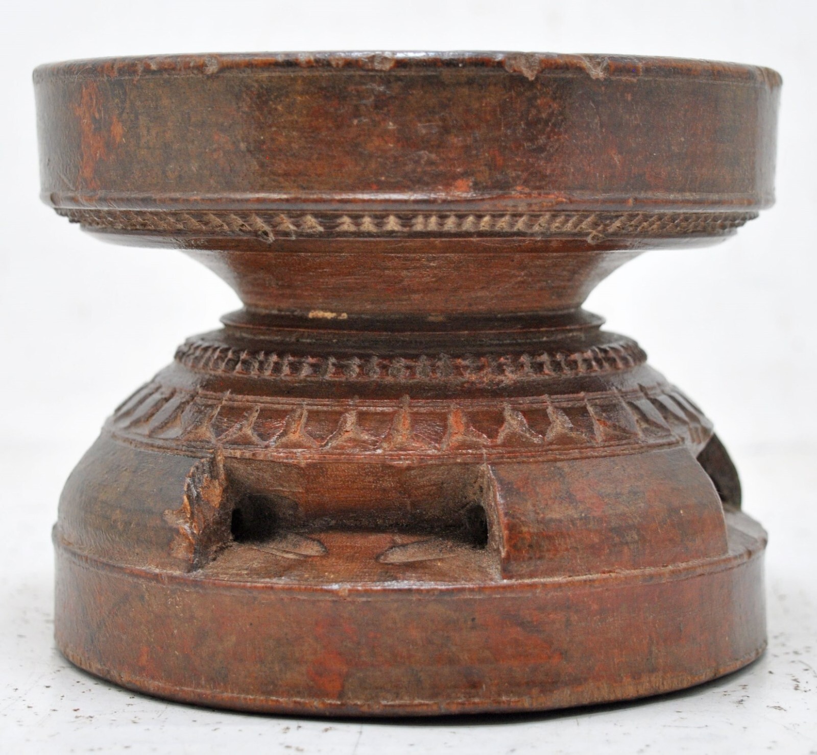 Antique Wooden Agricultural Seeder Bijni Original Old Hand Carved