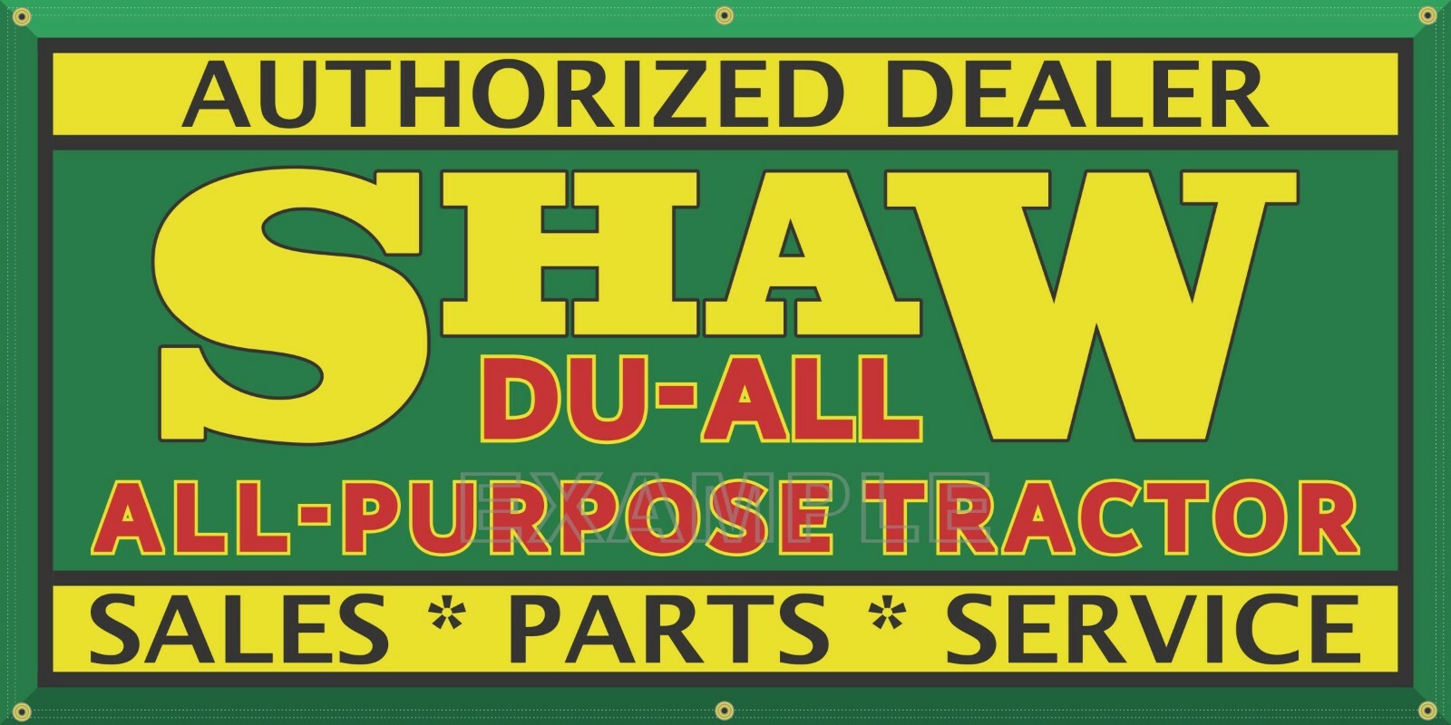 SHAW DU-ALL GARDEN TRACTORS EQUIPMENT DEALER SALES VINTAGE SIGN REMAKE BANNER
