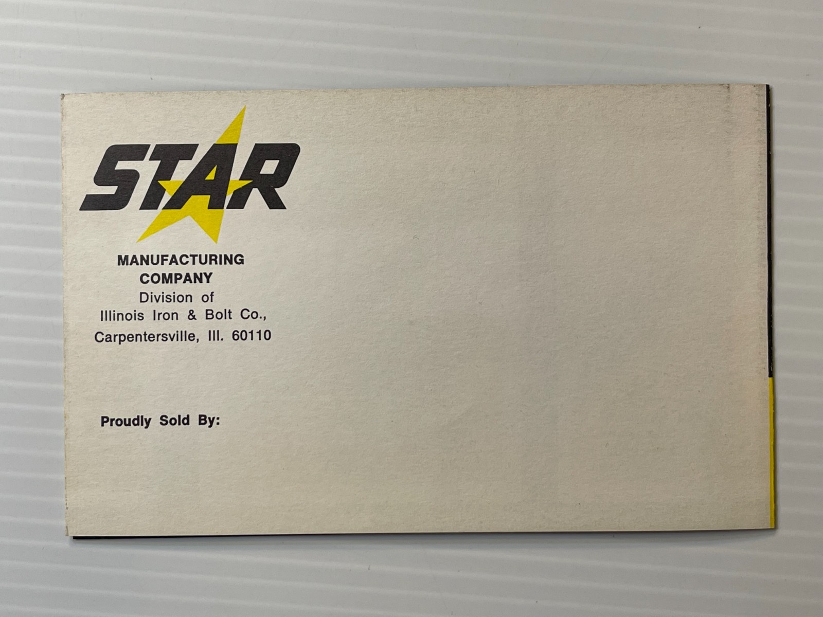 Star Plow Parts Catalog – Original Print Brochure *1950s* – Carpentersville, ILL
