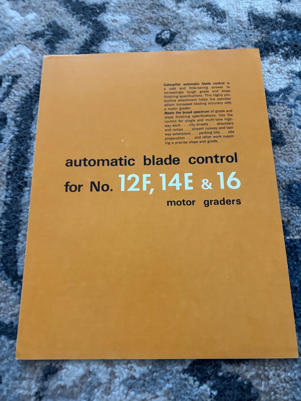 Caterpillar CAT Auto Blade Control For 12F 14E 16 Motor Grader Brochure FCCA25