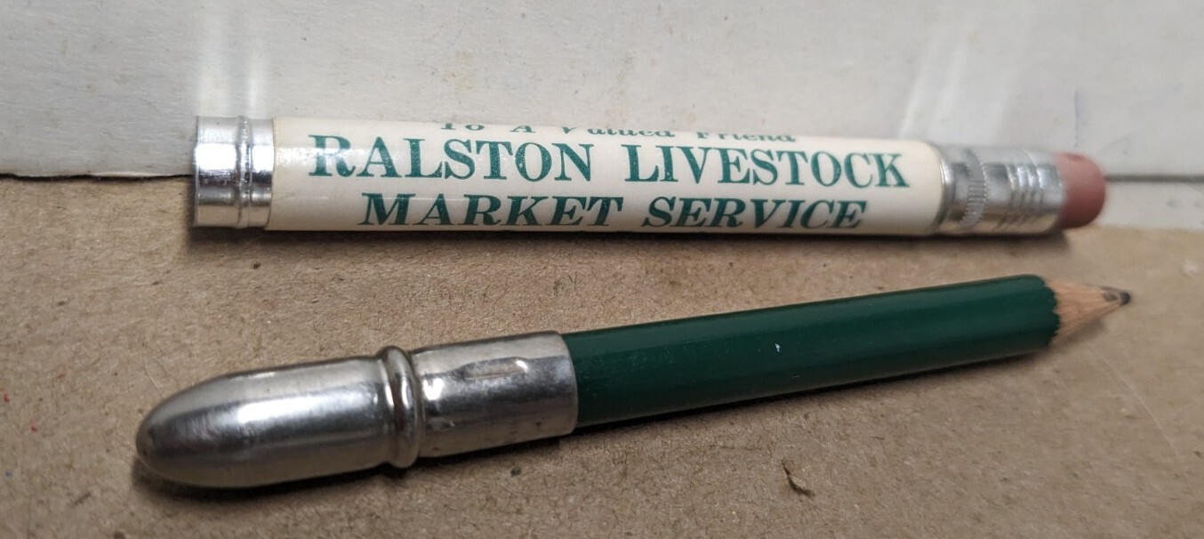 Vintage Ralston Livestock Market Service Omaha NE Bullet Pencil Leo A. Zarestky