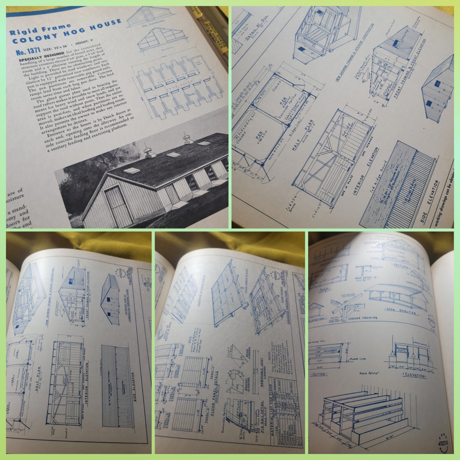 Original WEYERHAEUSER 4 Square Farm Building Service Oblong Book Portfolio