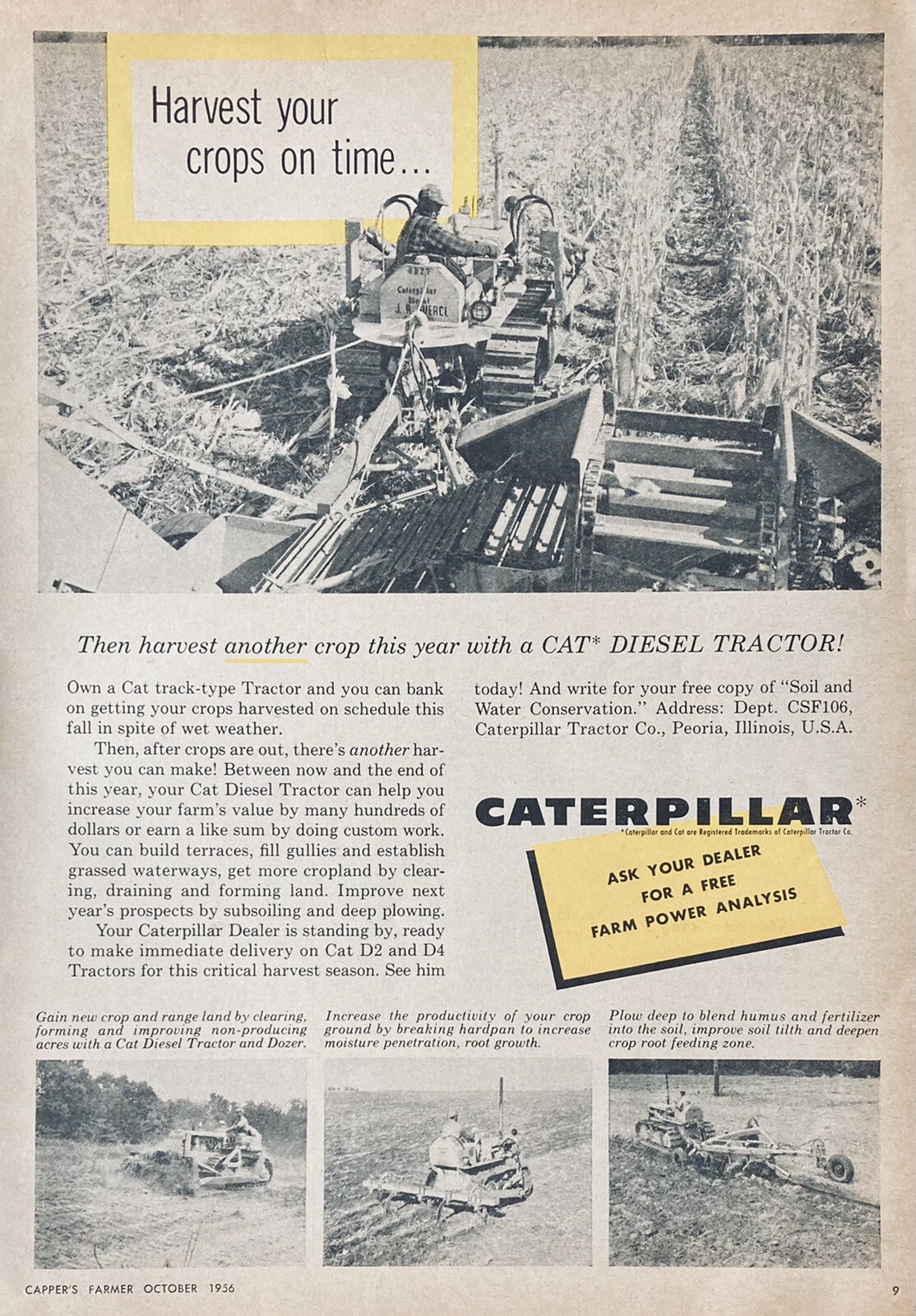 1956 AD.(XH42)~CATERPILLAR TRACTOR CO. PEORIA, ILL. TRACK TYPE DIESEL TRACTOR
