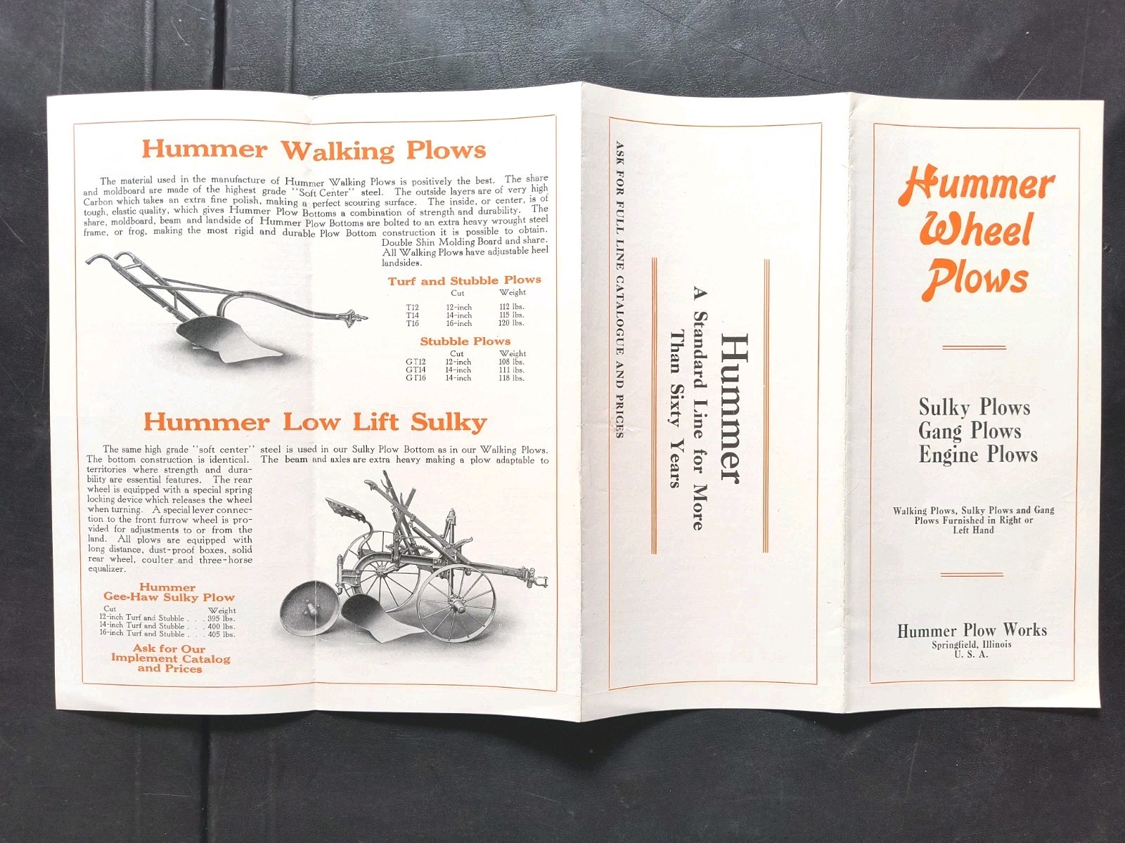 1920s Hummer Plow Works Sales Brochure Lot Springfield Ill. Farm Poster