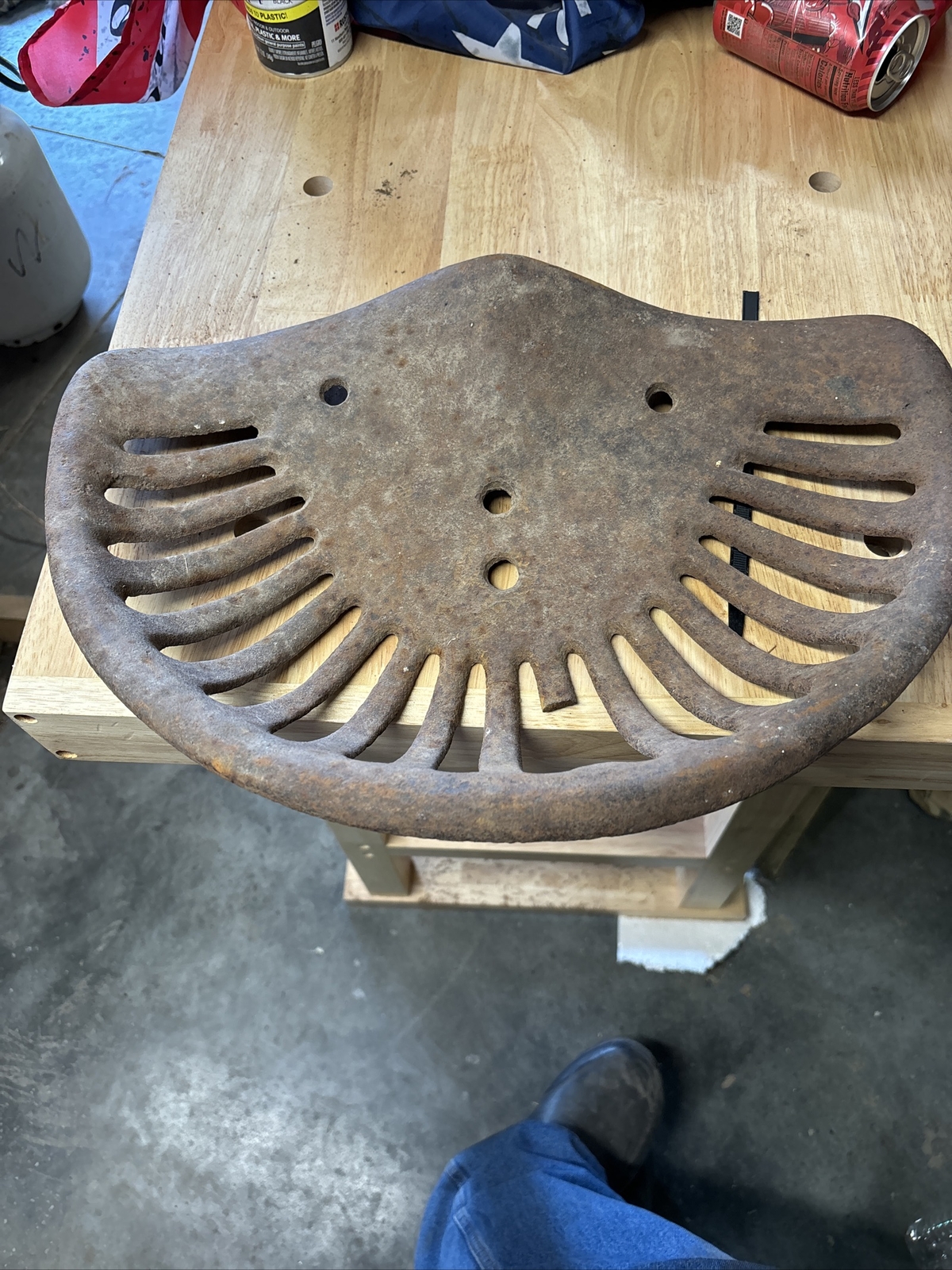 Antique Cast Iron Pan Seat Farm Equipment