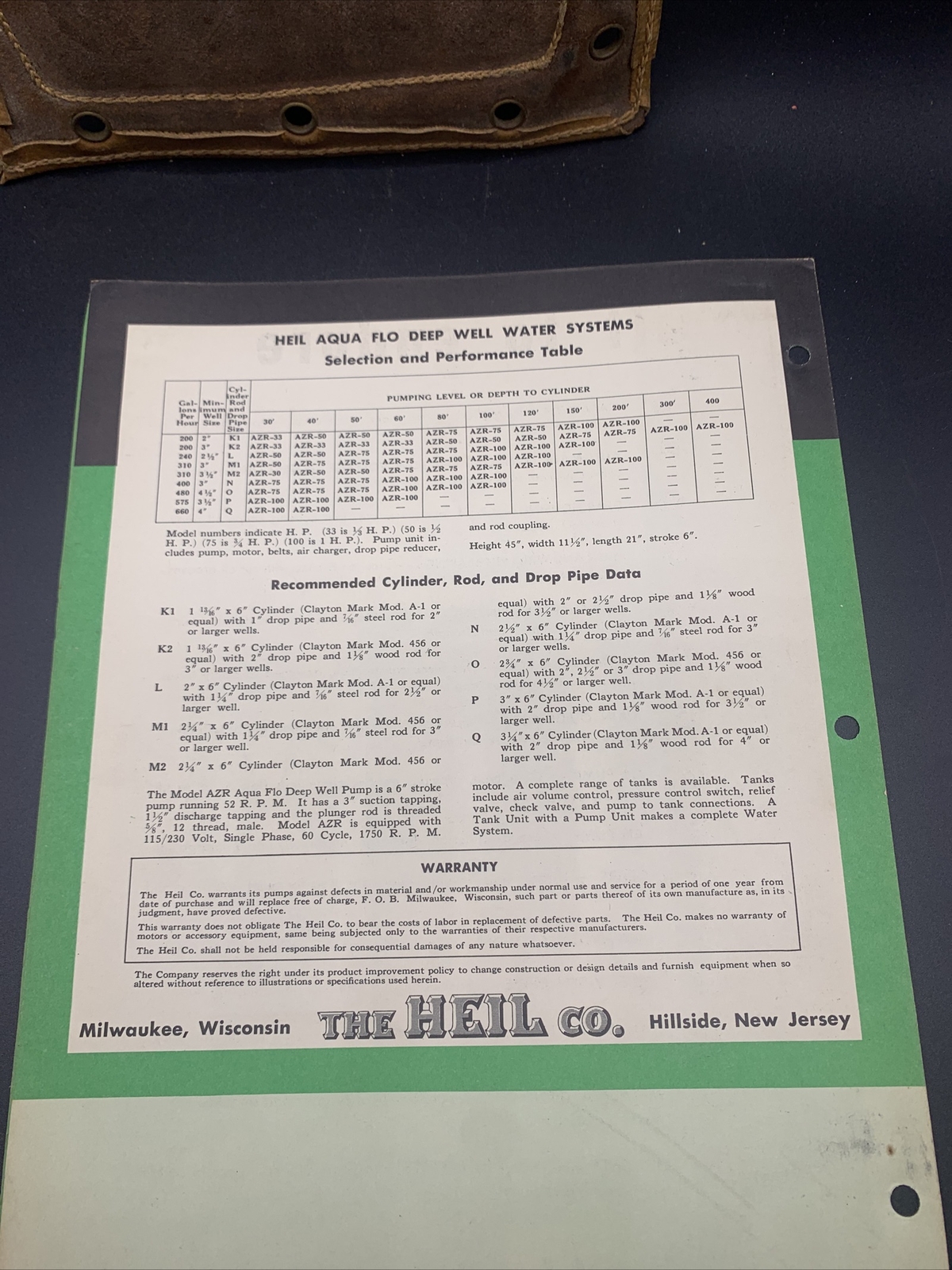 Rare 1948 Heil Water Systems Dealer Promotional Sales Package-Excellent