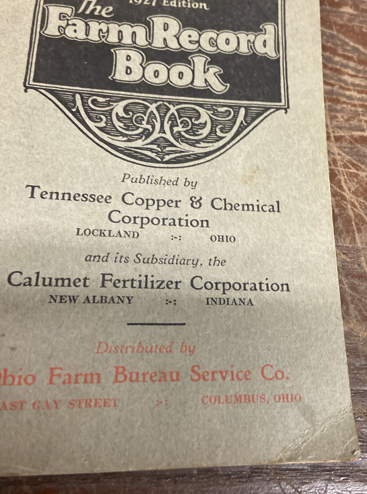 Vintage Farm Income Tax Record Book. Unused 1927. Lock land , Ohio.
