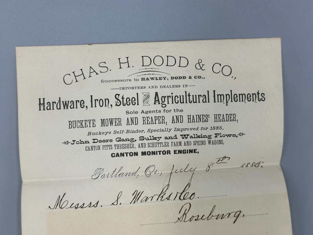 1886 BUCKEYE MOWER Dodd Advertising FARM Illustrated Postal Cover PORTLAND OR