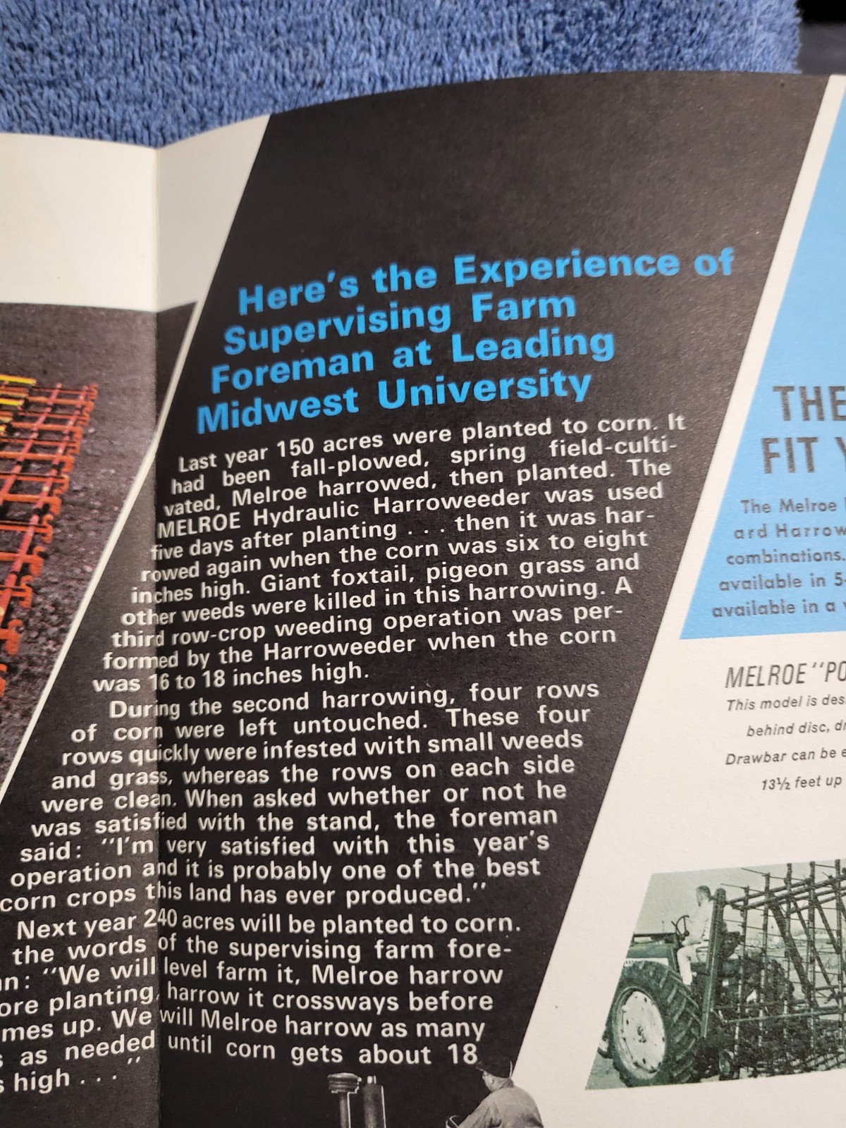 Farm Implement Brochure MELROE Harroweeder Harrow Weeder Gwinner North Dakota
