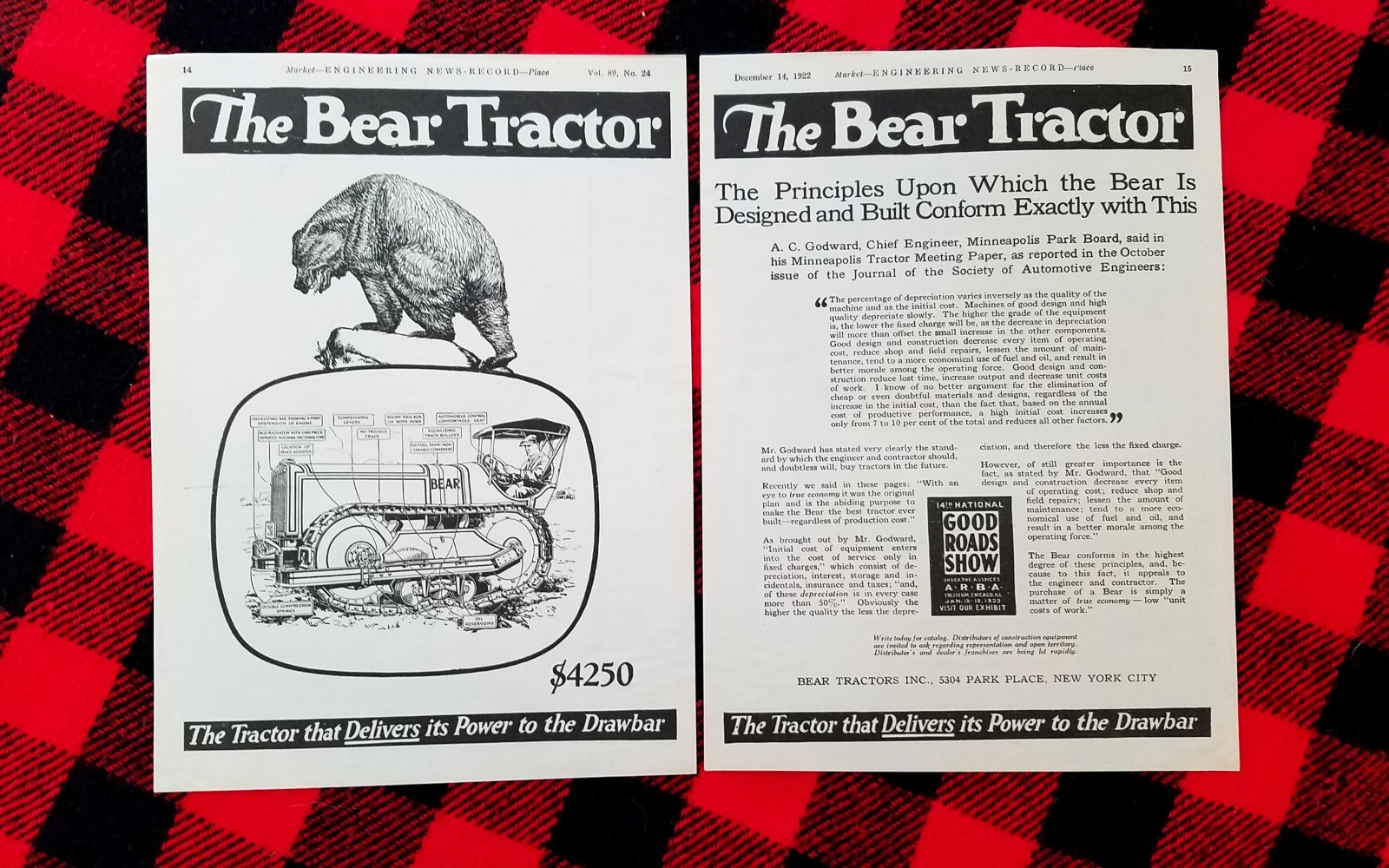 1922 Bear Tractor crawler Austin-Western Road Ad Farm Catalog Brochure