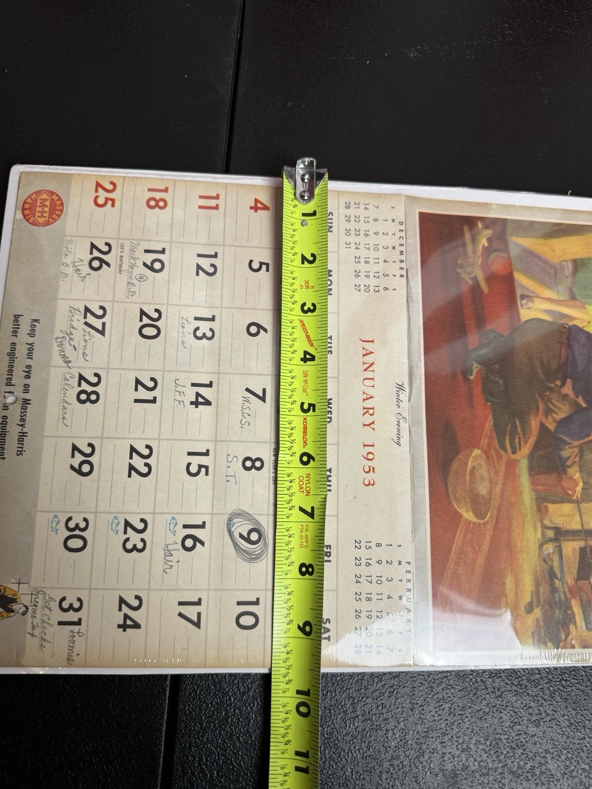 Vintage Lot Rare Massey Harris Vintage Farm Calendars- 1953 1955 1956- On Boards