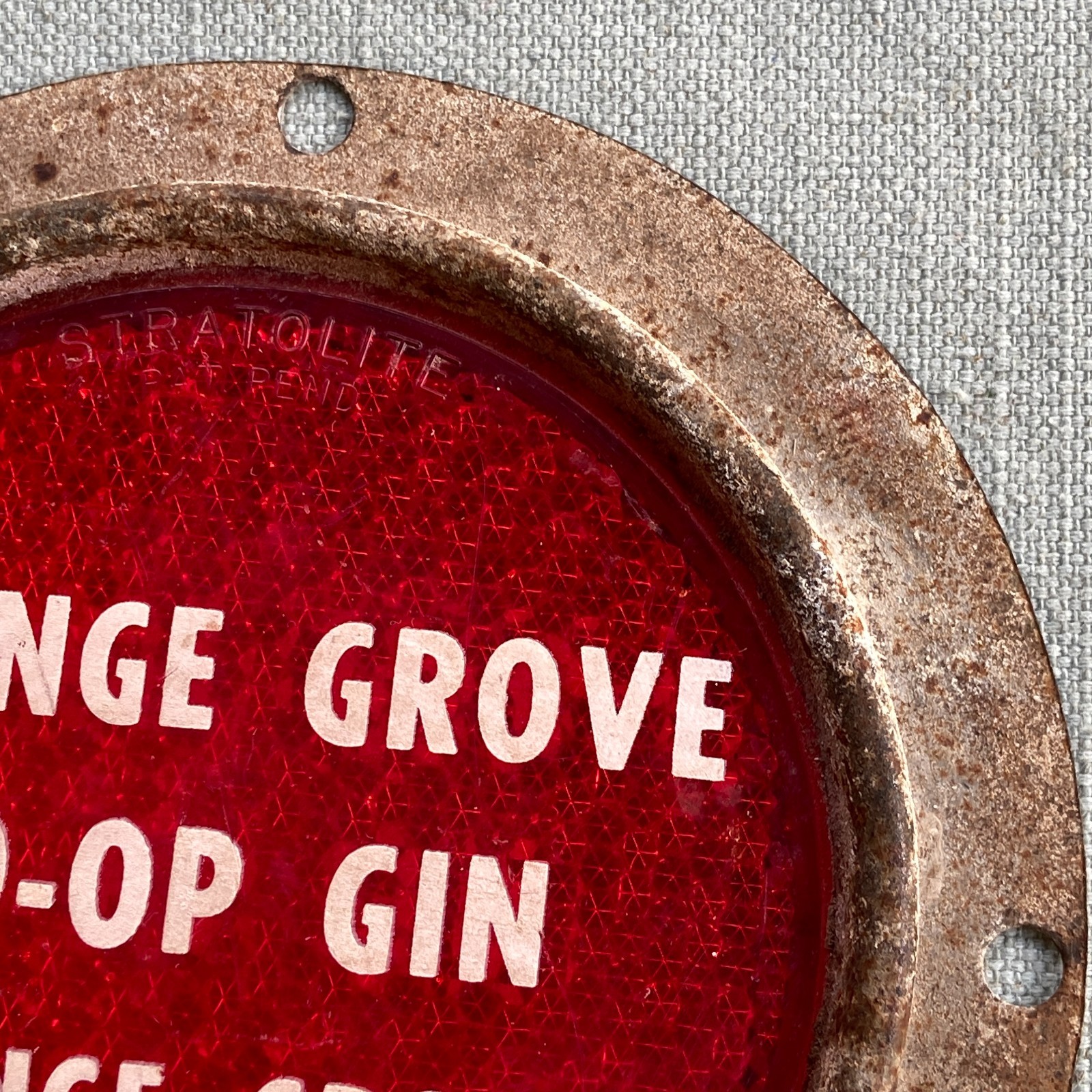 Orange Grove Texas Co-Op Cotton Gin Stratolite Reflector Tractor Truck Red 5.5”
