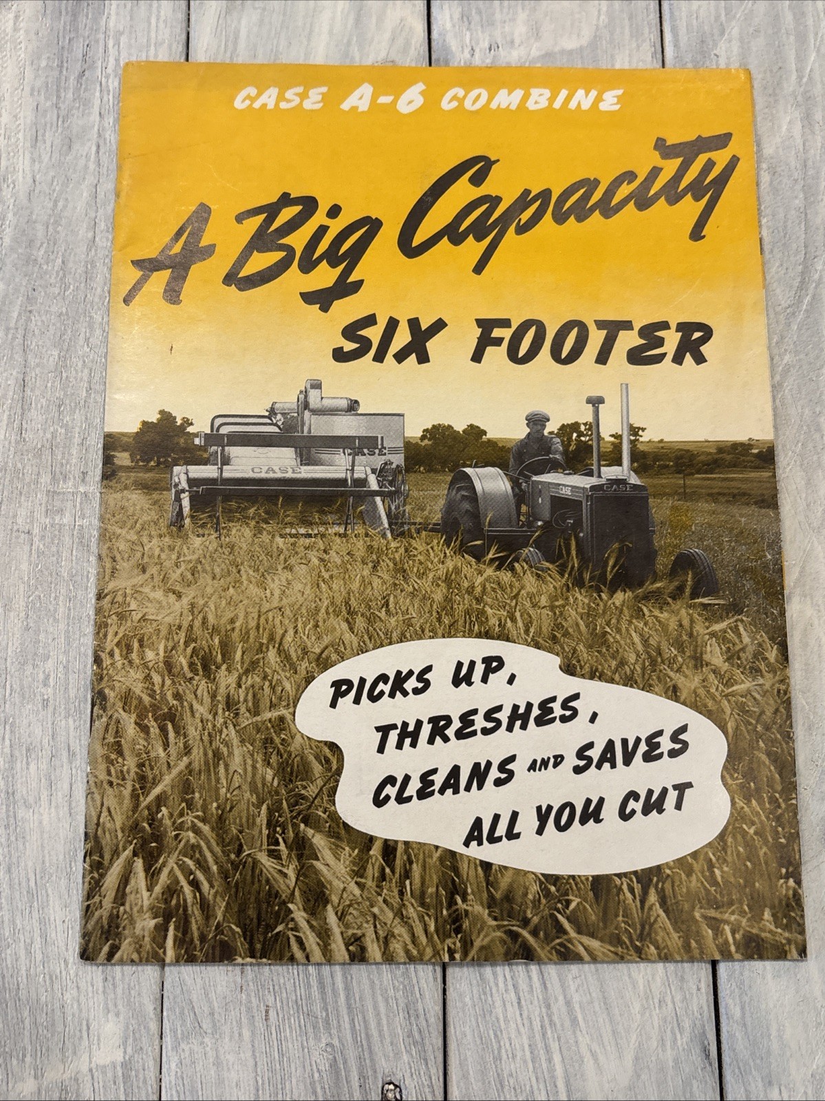 Vintage 1938 Case A-6 Combine – A Big Capacity Six Footer – Sales Brochure