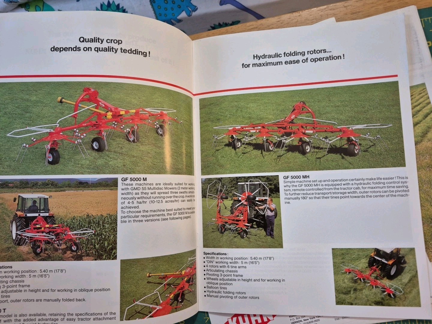 4 1990&rsquo;s? KUHN Farm Brochure Lot Gyrotedder & Mower Conditioners