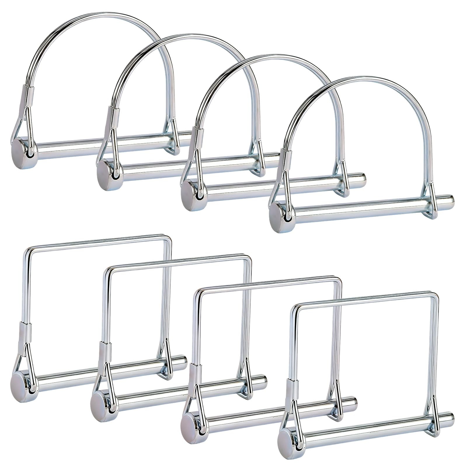 Aurdeayi 8PC Trailer Hitch 2-3/4&Prime; x 1/4&Prime; (L x W), Pin Silver