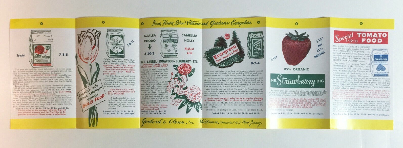 Goulard Olena Organic Plant Foods Fertilizers NJ Gardening Advertising Brochure