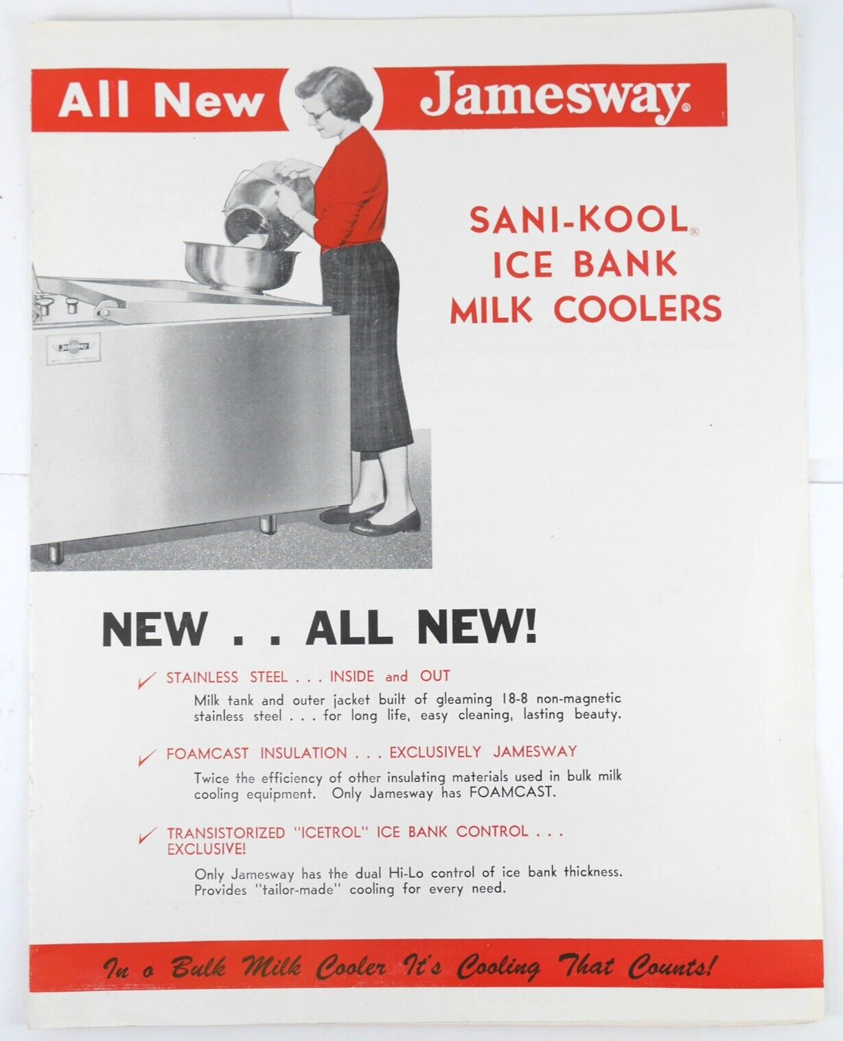 Lot of 2 Vintage Jamesway Milk Cooler Sani-Kool Dairy Farm Brochure Advertising