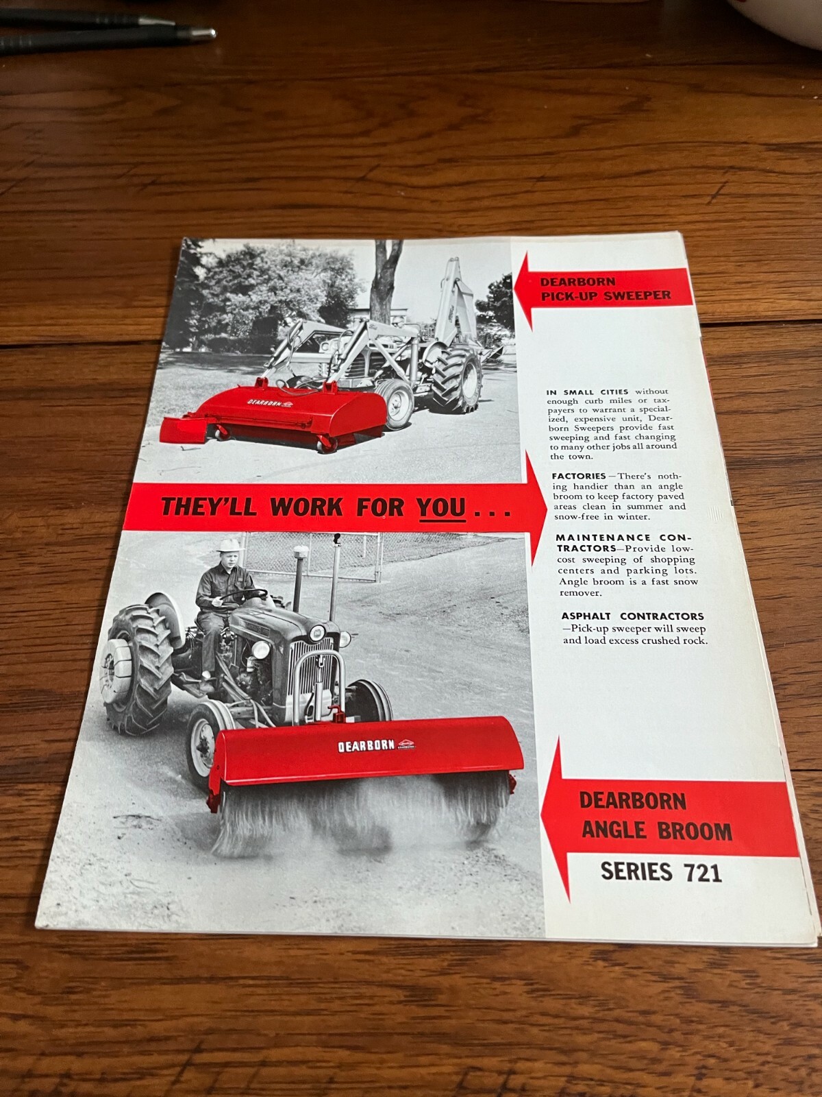 Ford Tractors Dearborn Pick Up Sweeper Angle Broom Brochure GDSD9