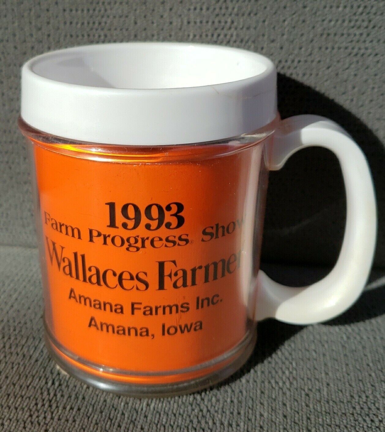 1993 Farm Progress Show Wallace Farmer Amana, Ia Plastic Mug