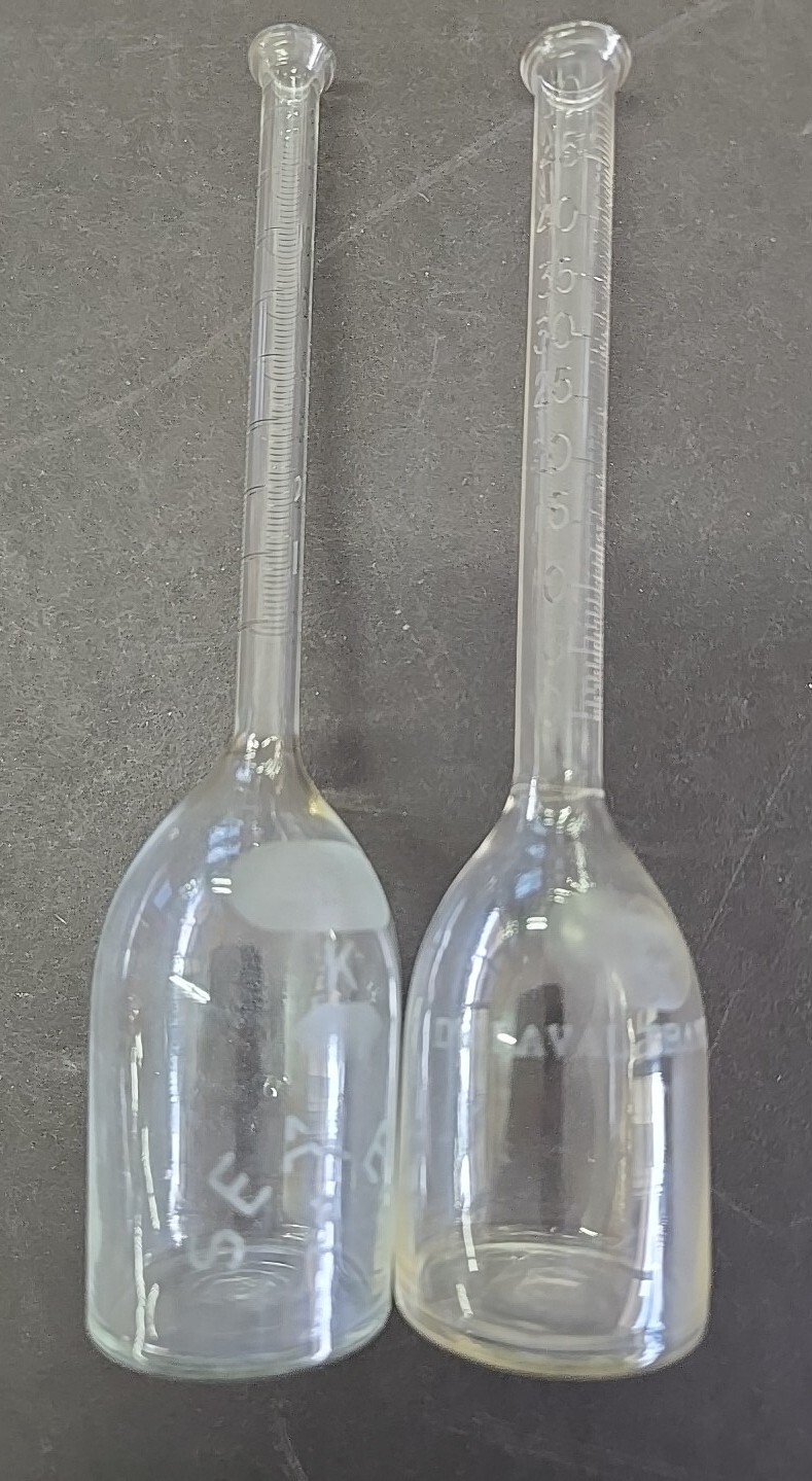 1940s Set Of 2 Centrifuge Cream Test Bottles (De Laval & K Sealed) Milk Dairy