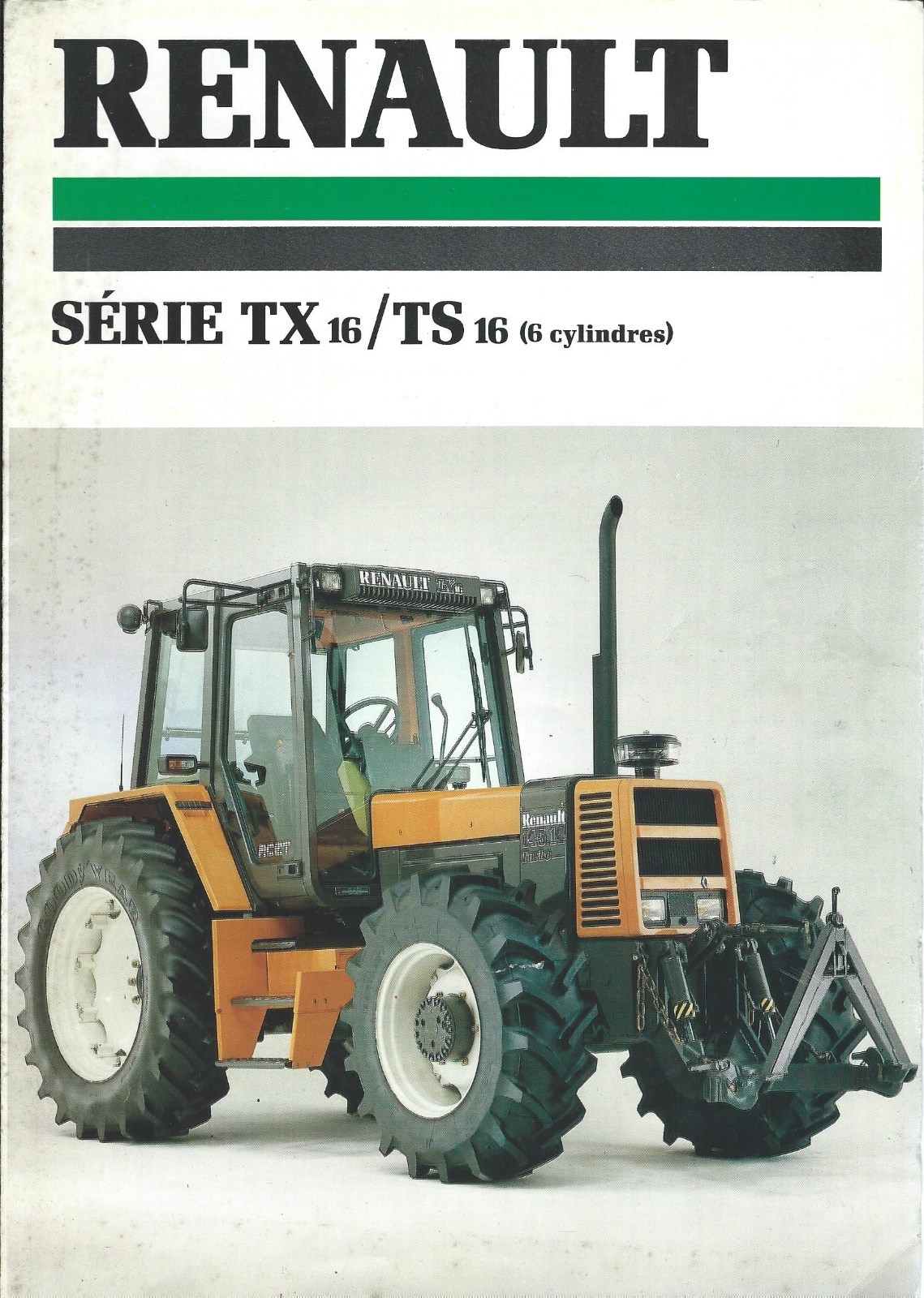 Farm Tractor Brochure – Renault – TX 16 TS 16 – c1987 – FRENCH language (F6479)