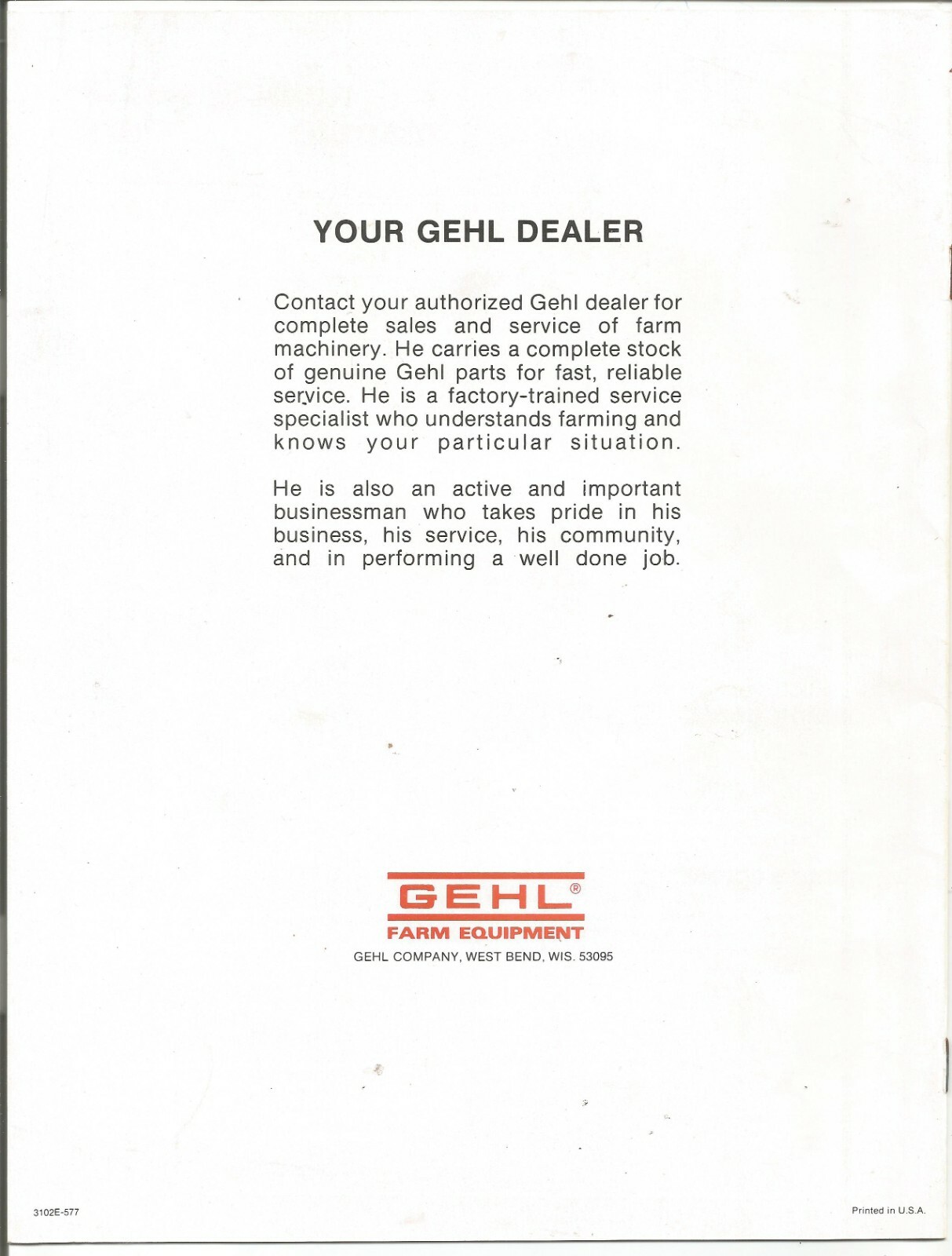 Gehl Farm Catalog Sales Brochure Harvesters Mower Conditioners Skid Steers etc.