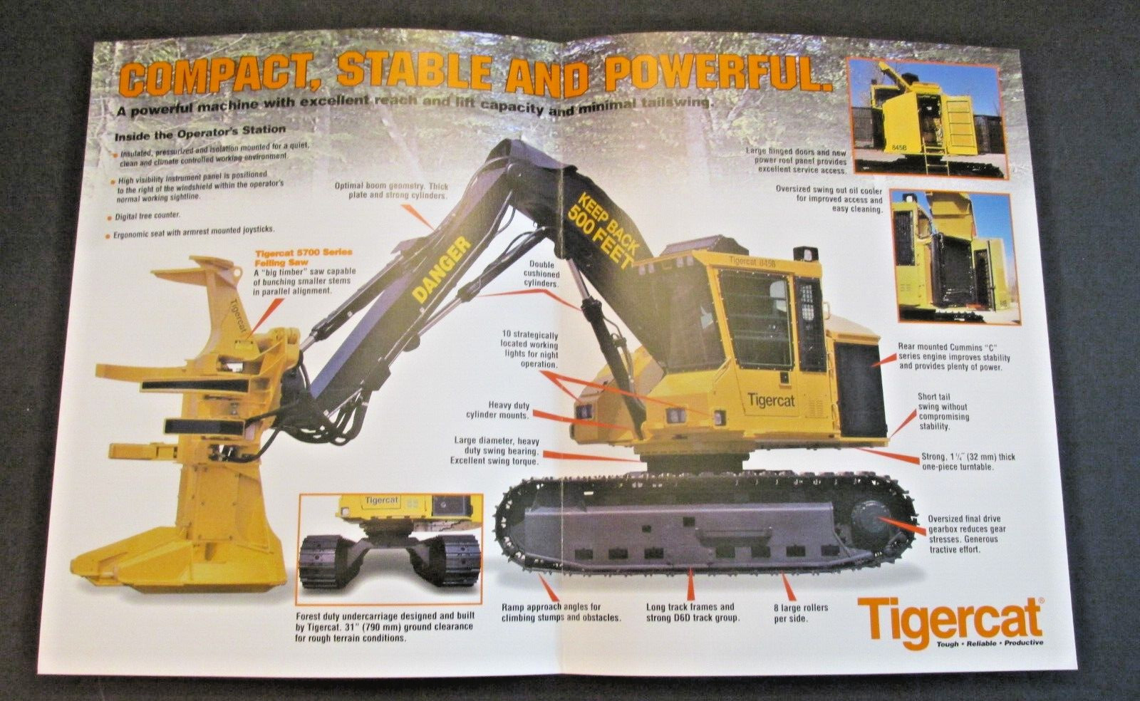 TIGERCAT 845B Feller Buncher Dealer Paris Ontario Canada Ad Brochure