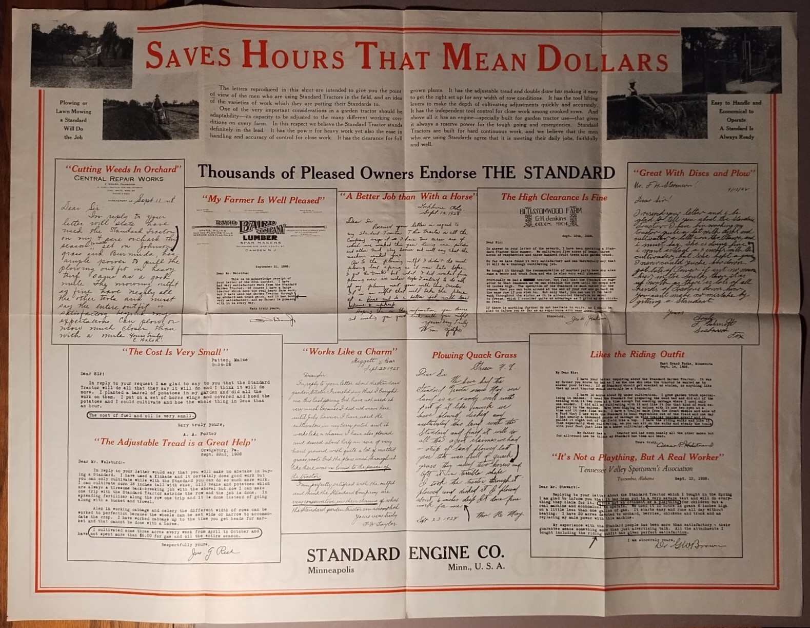 1930 Standard Garden Tractor Standard Engine Co Minneapolis MN Brochure B1-50