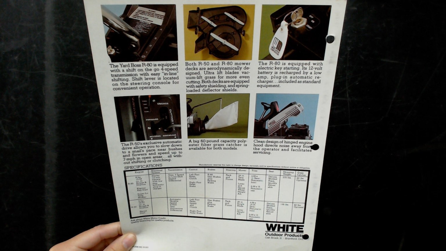 White Outdoor Products Rear Engine Riders Brochure 5 and 8-HP Mowers